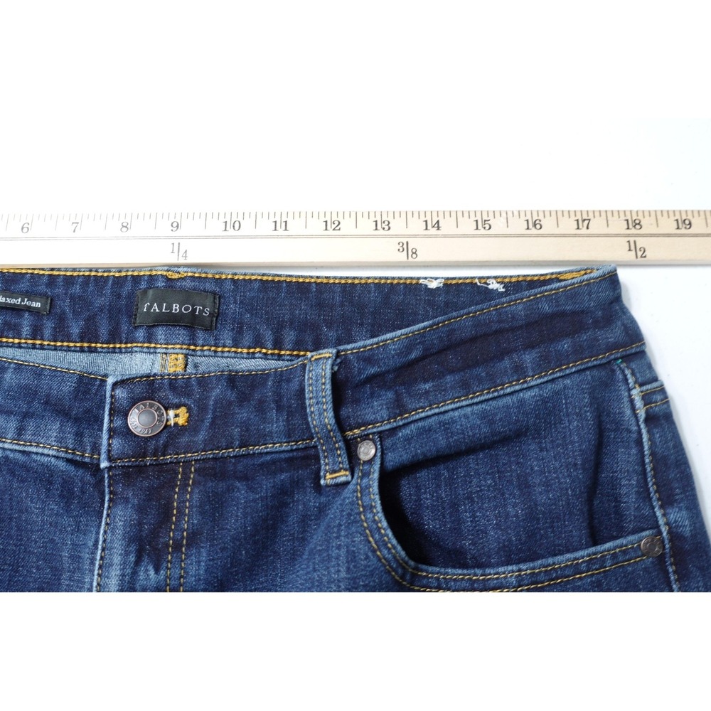 Talbots Jeans Womens 14 Blue Dark Wash Everyday Relaxed Straight Stretch Denim - Picture 8 of 11